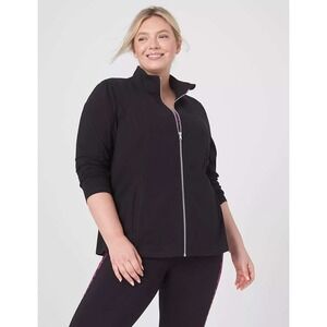 Livi Signature Stretch Performance Jacket Womens 26/28 Black Athleisure Yoga Gym